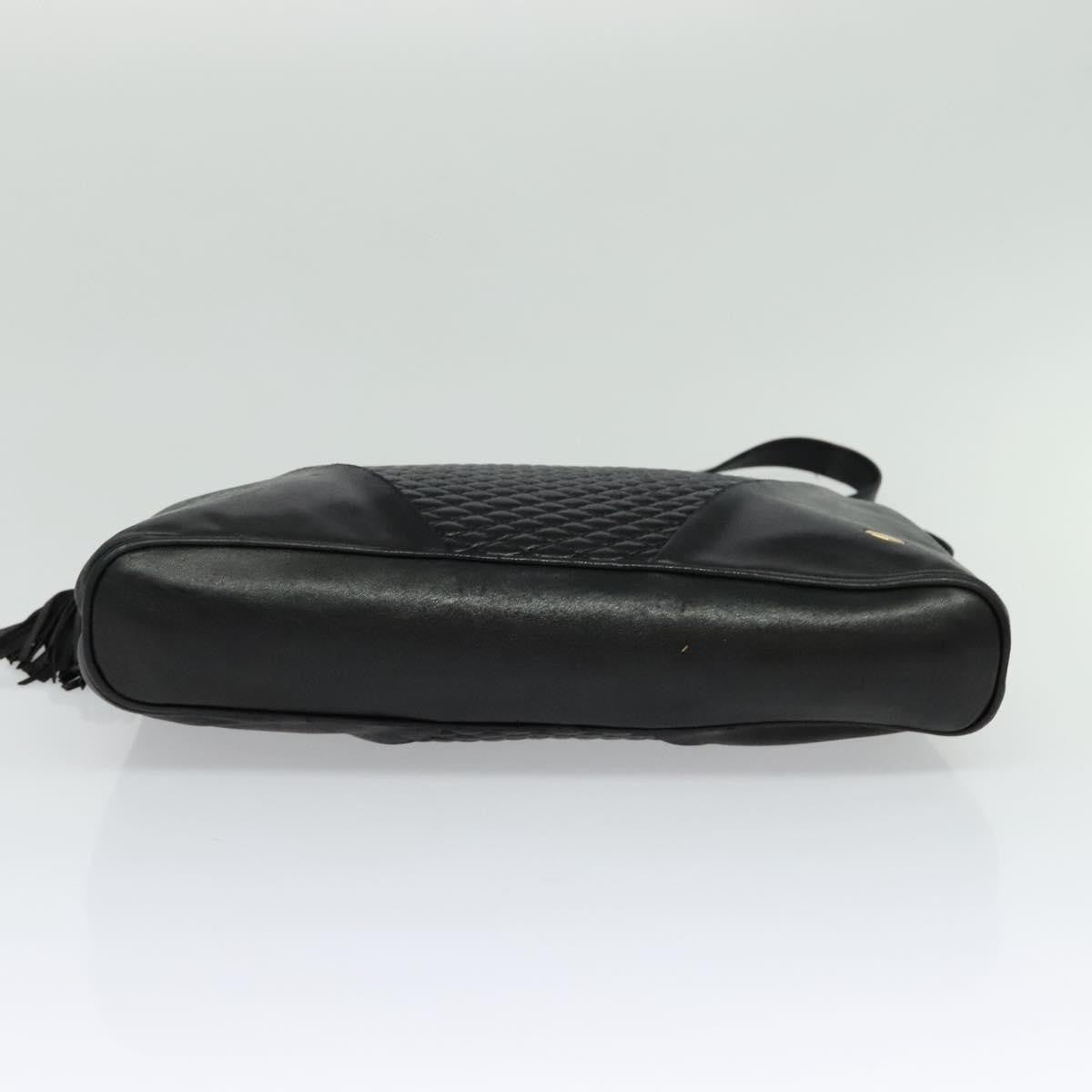 Bally Vintage Quilted Leather Black Leather Shoulder Bag Bag (Pre-Owned)