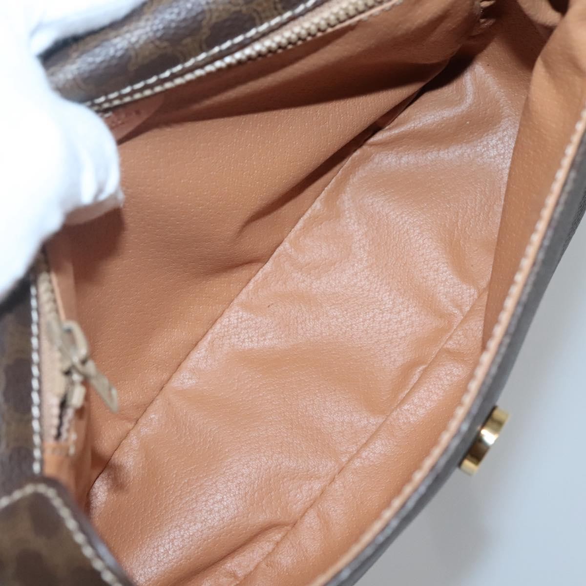 Celine Vintage Macadam Canvas And Leather Brown Canvas Shoulder Bag Bag (Pre-Owned)
