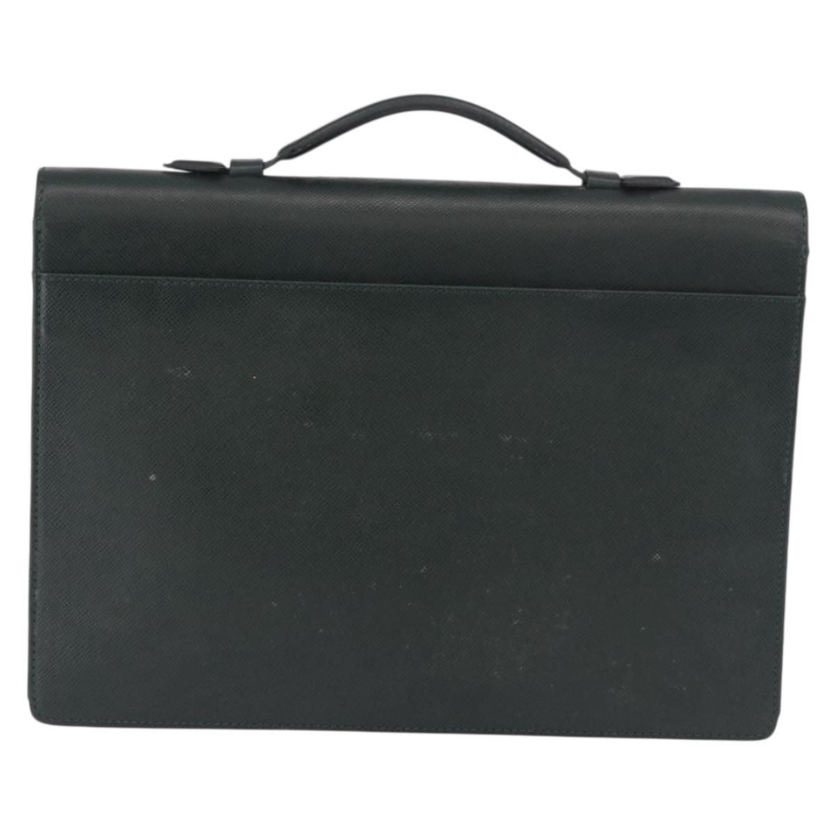 Louis Vuitton Robusto Taiga Green Leather Briefcase Bag (Pre-Owned)