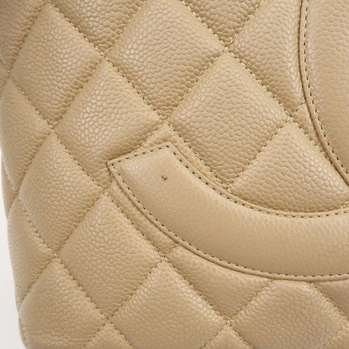 Chanel Medallion Quilted Lambskin Beige Leather Tote Bag Bag (Pre-Owned)