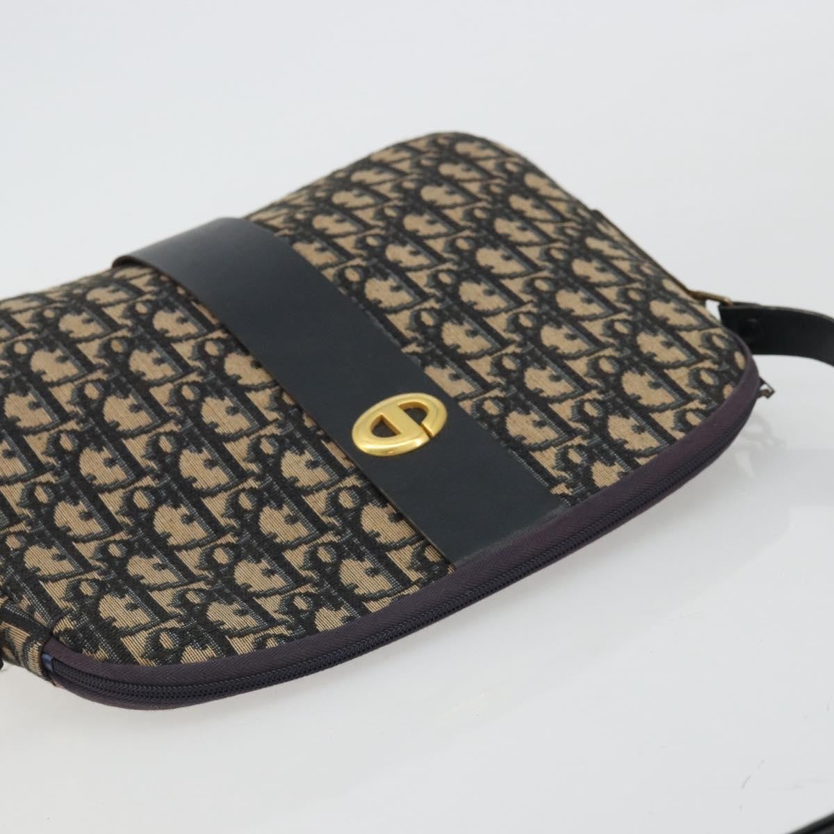 Christian Dior Trotter Shoulder Canvas Navy Canvas Shoulder Bag Bag (Pre-Owned)