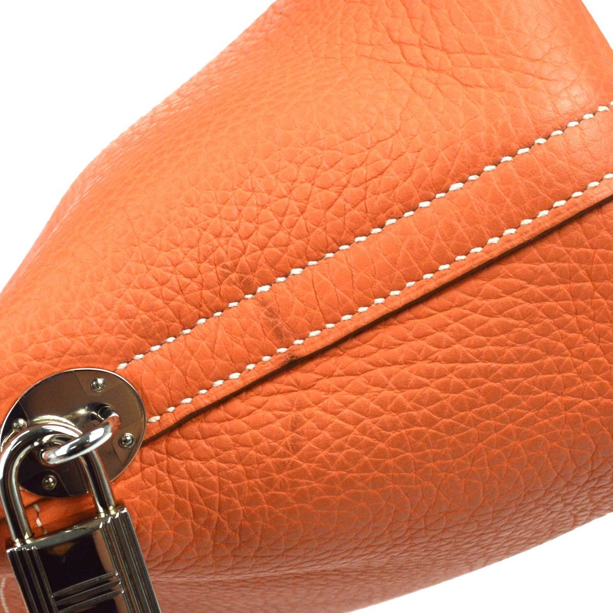 Hermes Bolide Clemence Orange Leather Handbag (Pre-Owned)
