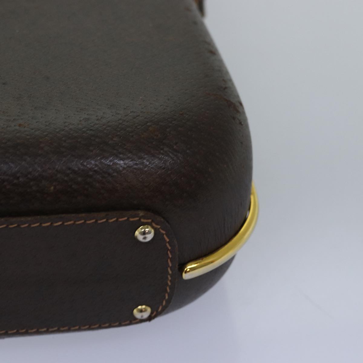 Gucci Vintage Brown Leather Clutch Bag (Pre-Owned)