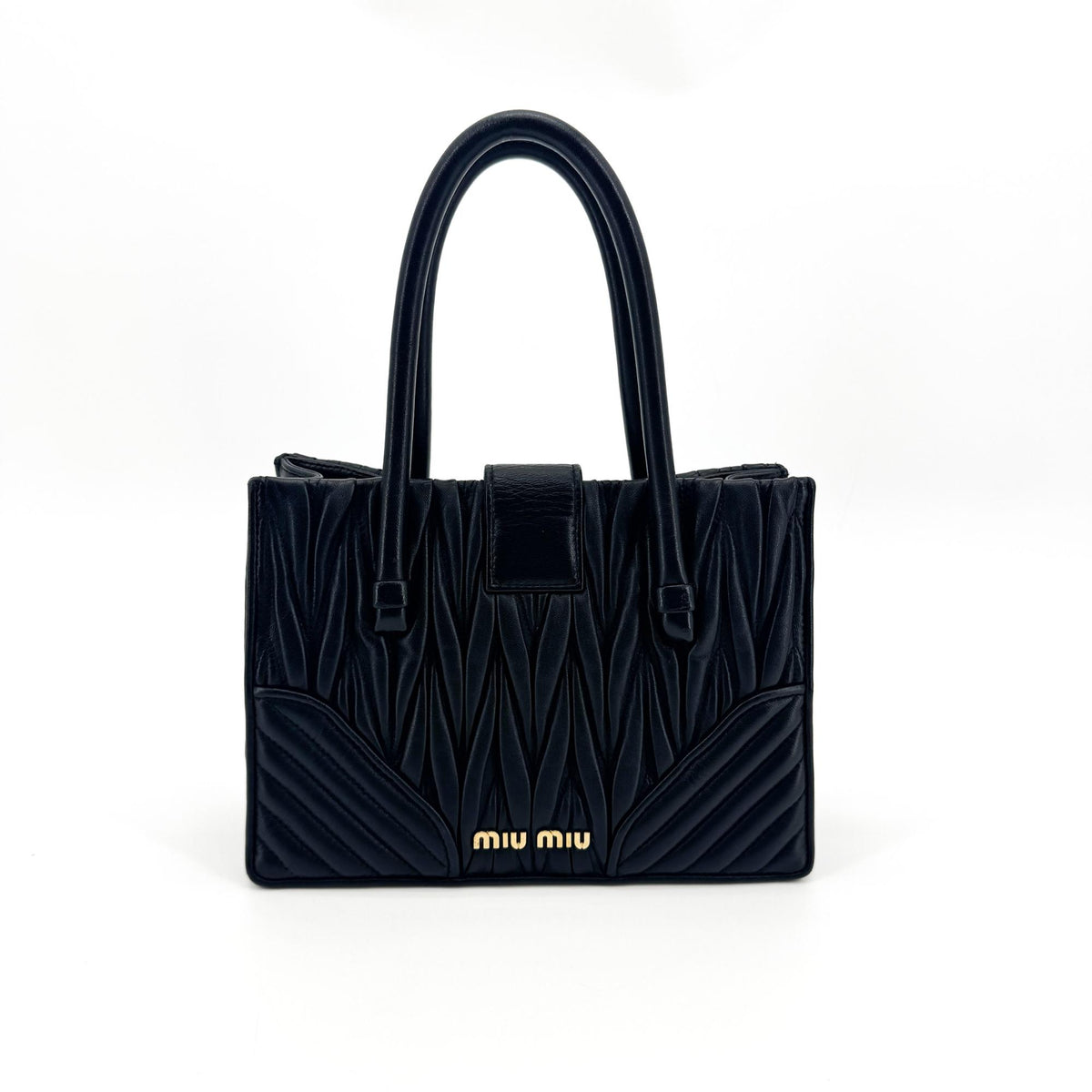 Miu Miu Confidential Matelasse Leather Black Leather Crossbody Bag Bag (Pre-Owned)