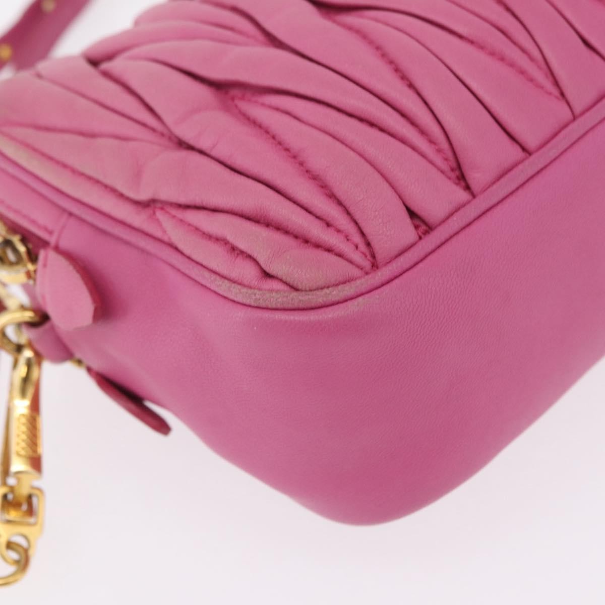 Miu Miu Tech Matelasse Leather Pink Leather Crossbody Bag Bag (Pre-Owned)