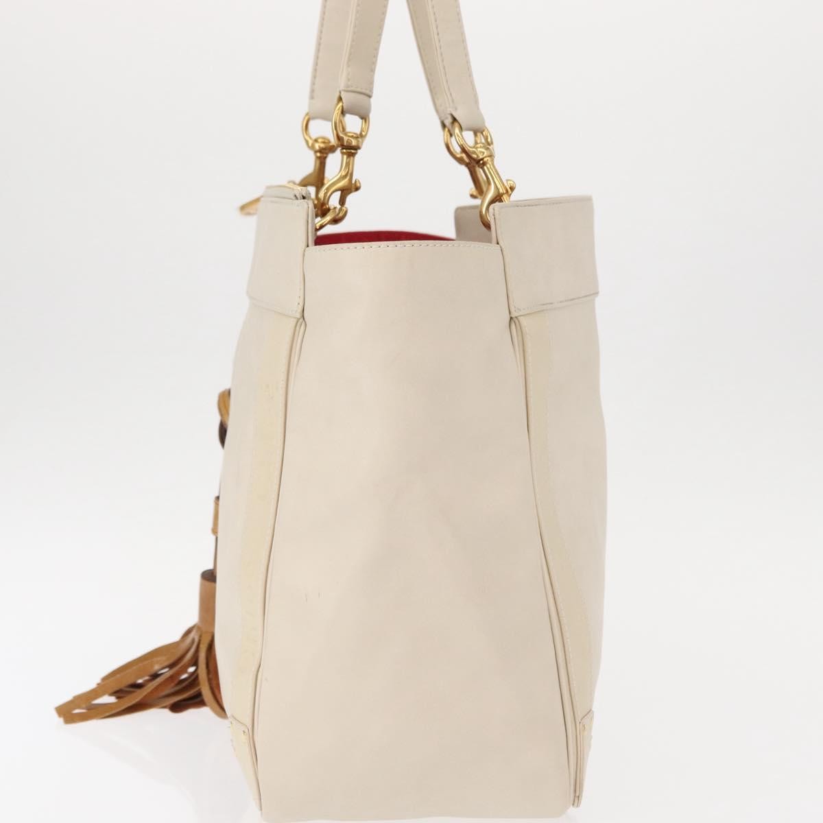 Chloe Eden Leather White Leather Tote Bag Bag (Pre-Owned)