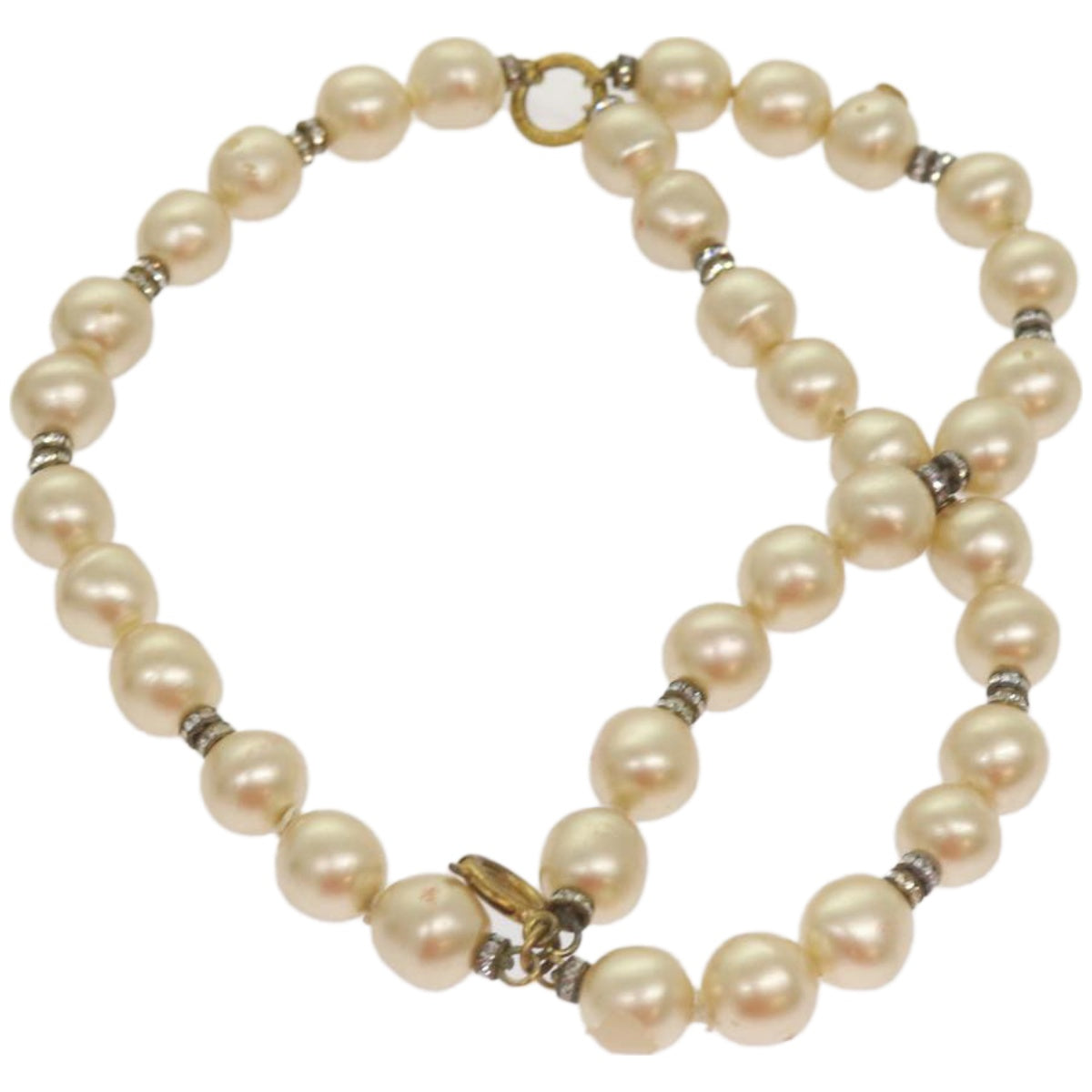 Chanel Coco Mark White Metal Bracelet Jewelry (Pre-Owned)