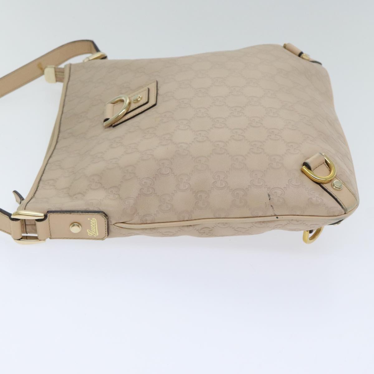 Gucci Guccissima Beige Canvas Shoulder Bag (Pre-Owned)