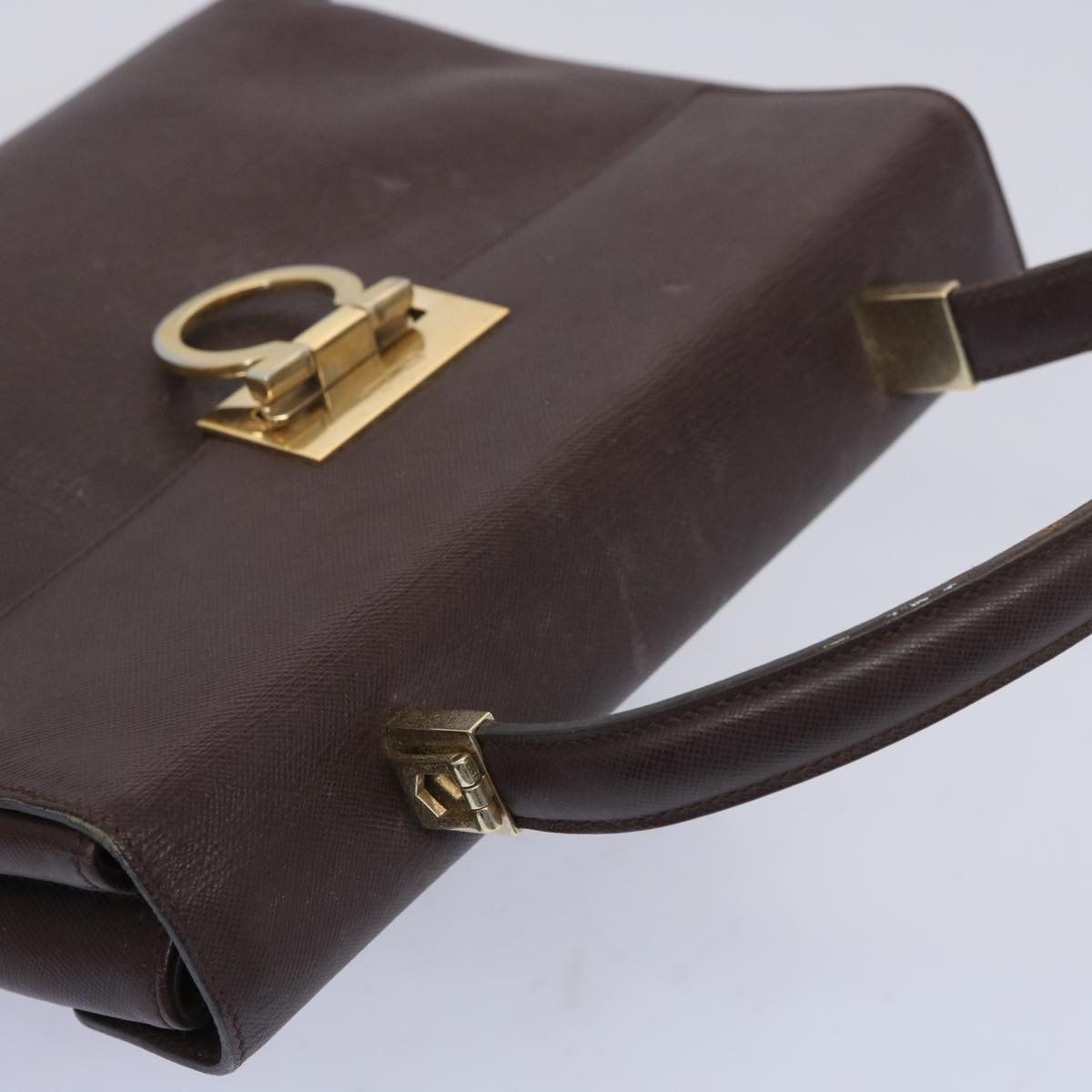 Salvatore Ferragamo Gancini Brown Leather Handbag (Pre-Owned)