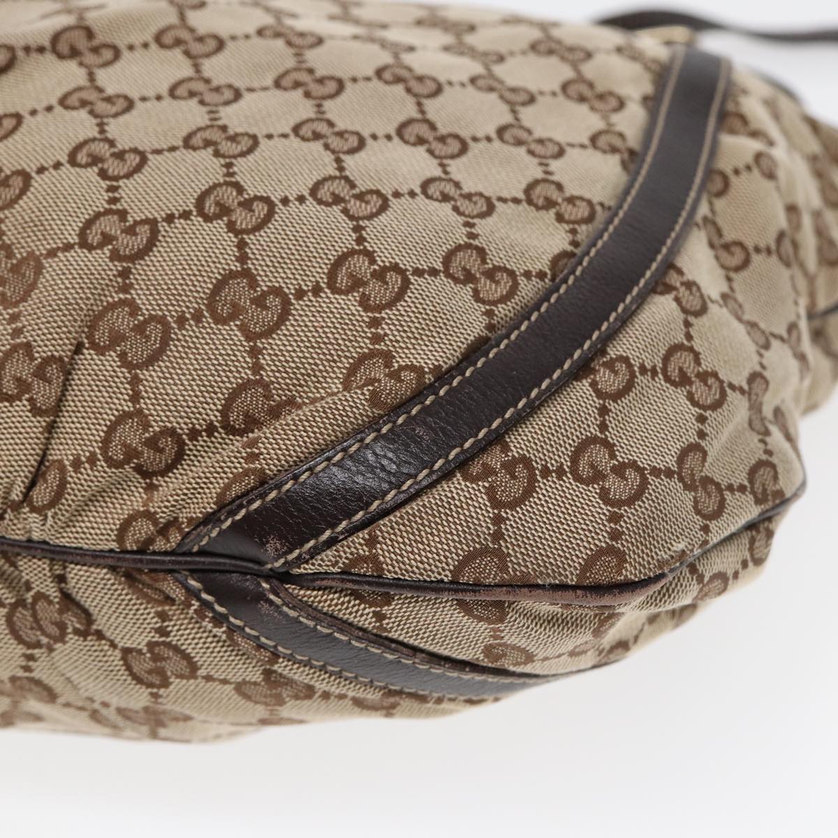 Gucci Abbey Brown Canvas Shoulder Bag (Pre-Owned)