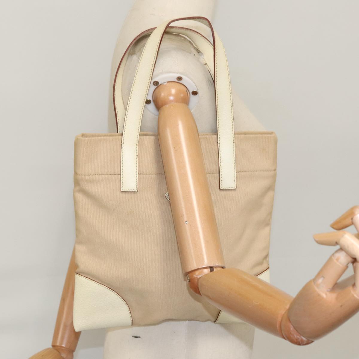 Prada Beige Canvas Tote Bag (Pre-Owned)