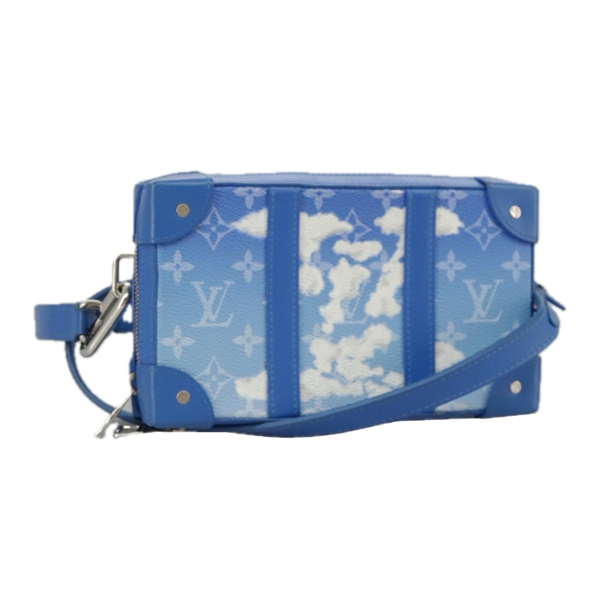 Louis Vuitton Trunk Blue Canvas Shoulder Bag (Pre-Owned)