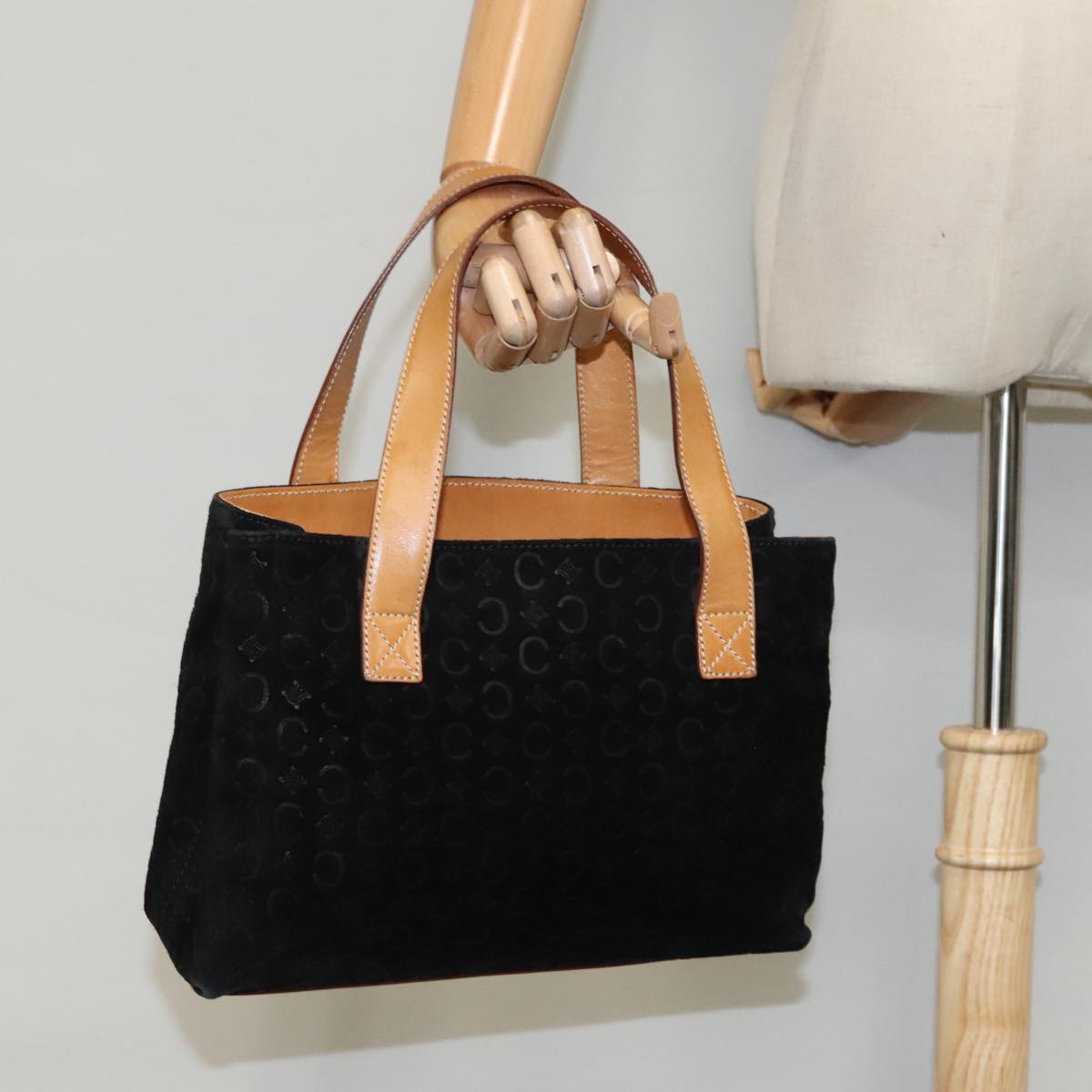 Céline C Black Suede Handbag (Pre-Owned)