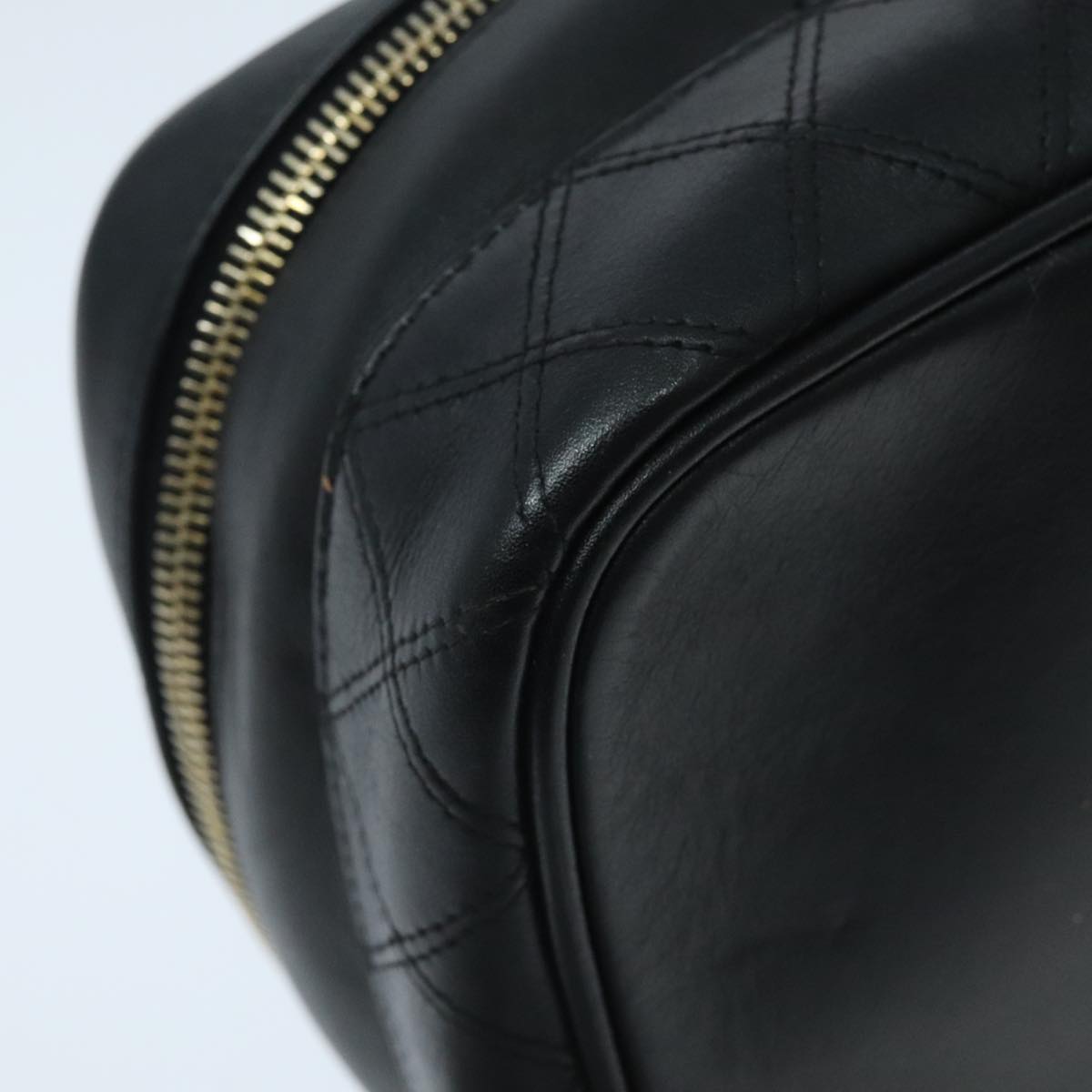 Chanel Vanity Black Leather Clutch Bag (Pre-Owned)