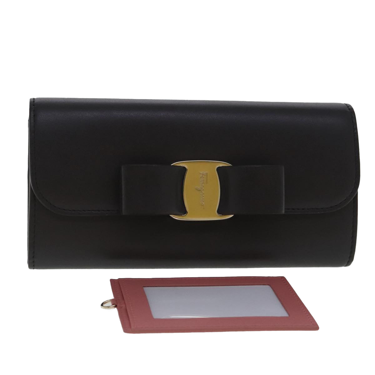Salvatore Ferragamo Vara Black Leather Wallet  (Pre-Owned)