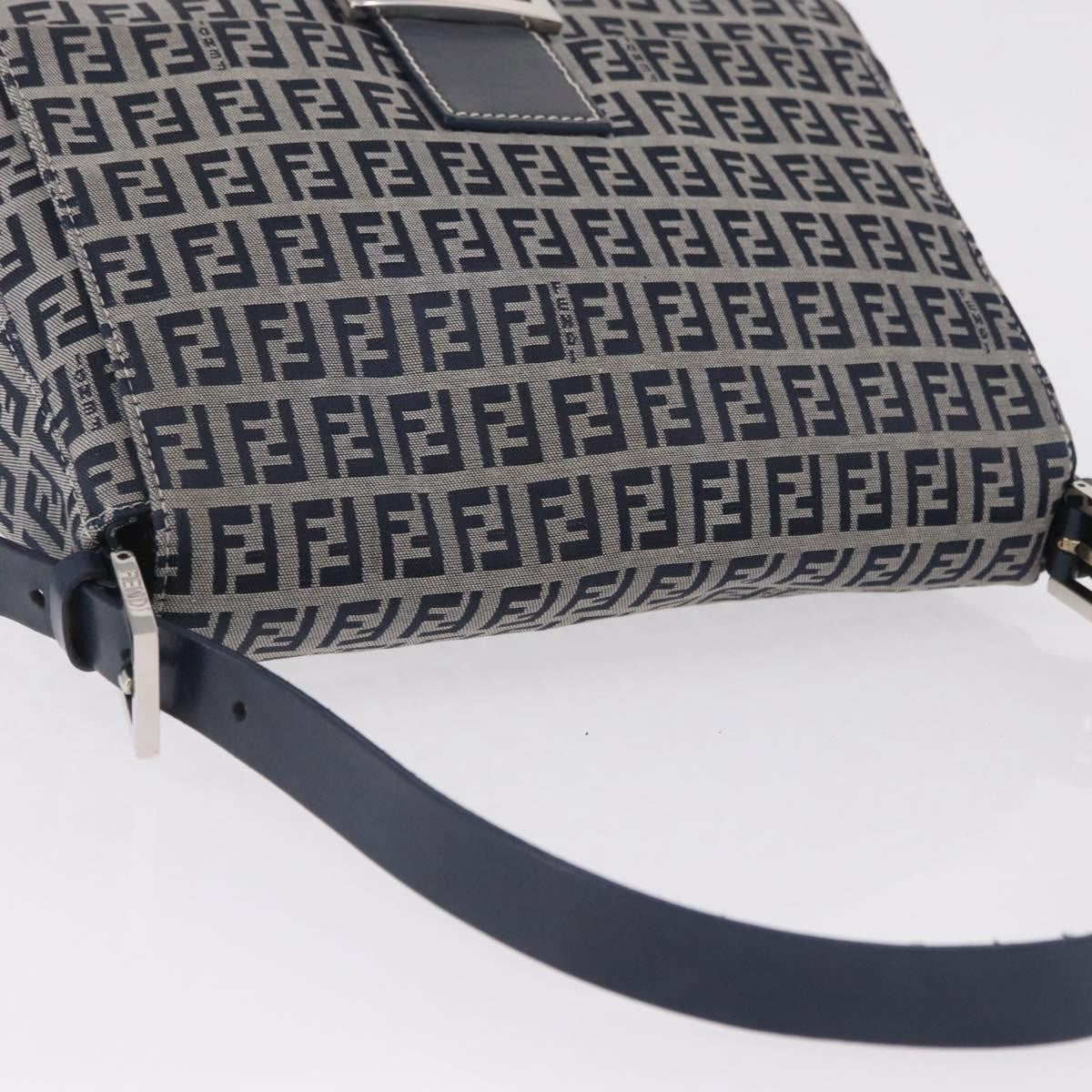 Fendi Fendi Mamma Baguette Monogram Canvas Navy Canvas Handbag (Pre-Owned)
