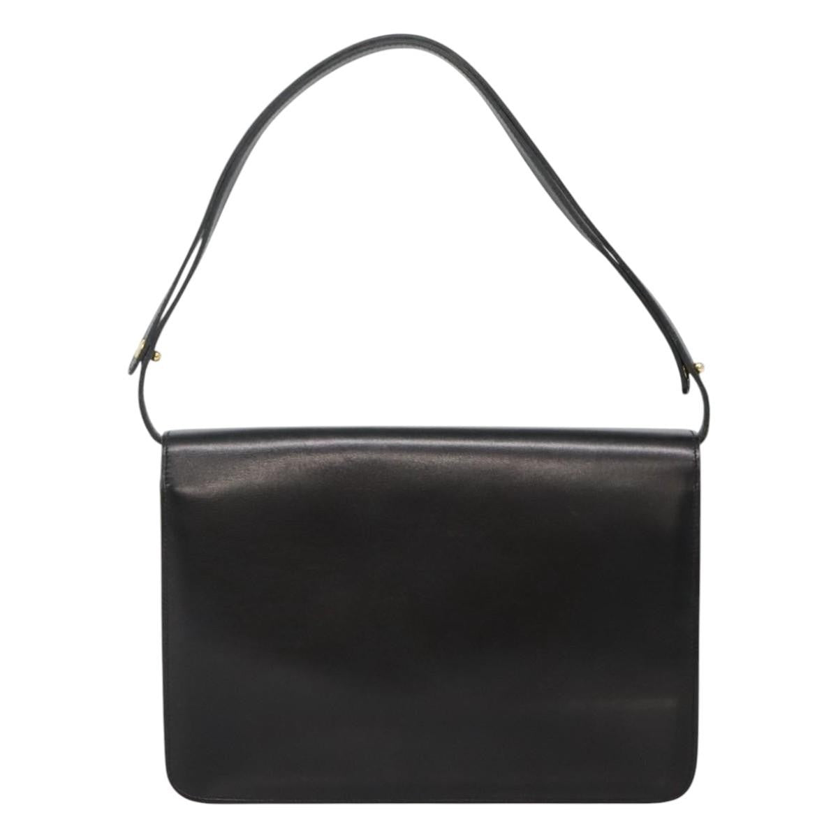 Christian Dior Shoulder Leather Black Leather Shoulder Bag Bag (Pre-Owned)