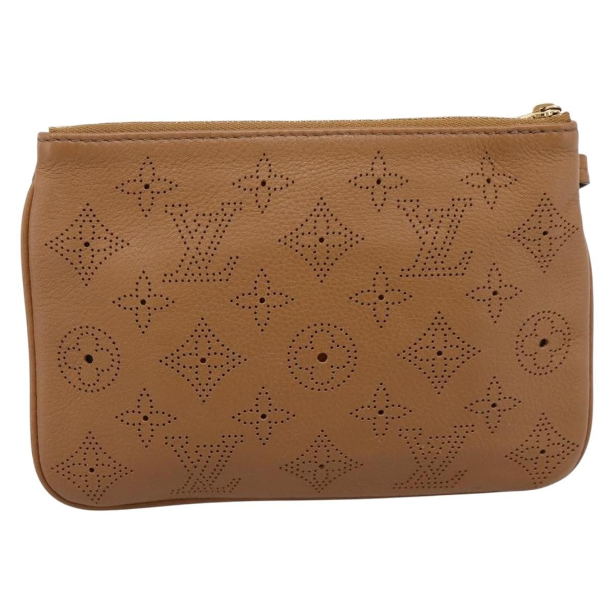 Louis Vuitton Selene Pochette Mahina Leather Camel Leather Clutche & Pouche Bag (Pre-Owned)