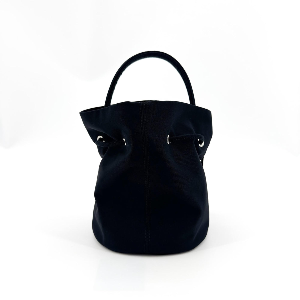 Balenciaga Wheel Drawstring Bucket Nylon Black Canvas Handbag (Pre-Owned)