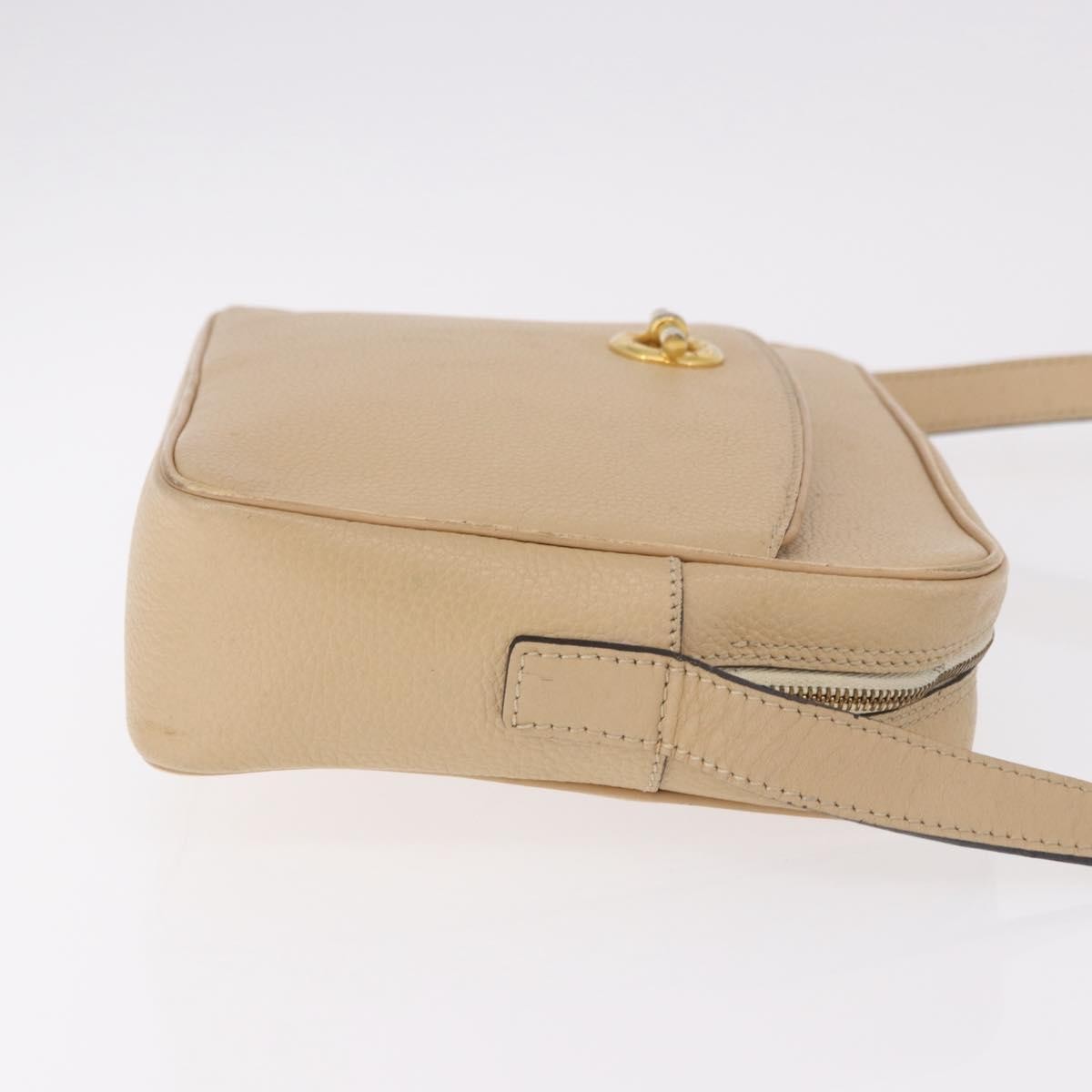 Celine Vintage Leather Beige Leather Shoulder Bag Bag (Pre-Owned)