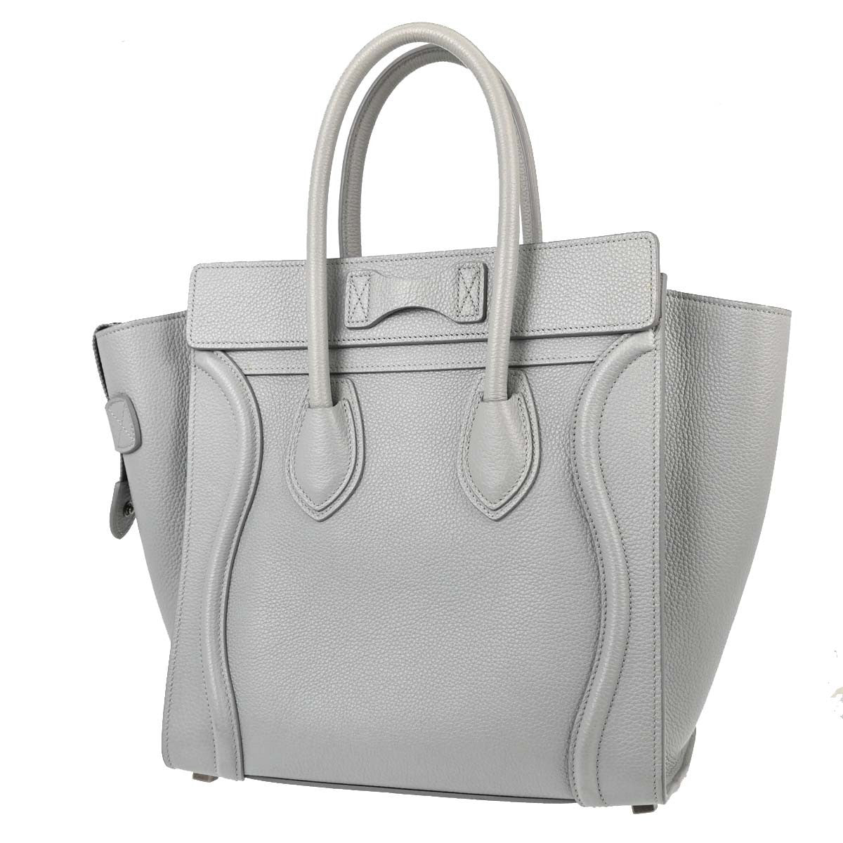 Celine Luggage Grainy Leather Gray Leather Handbag (Pre-Owned)