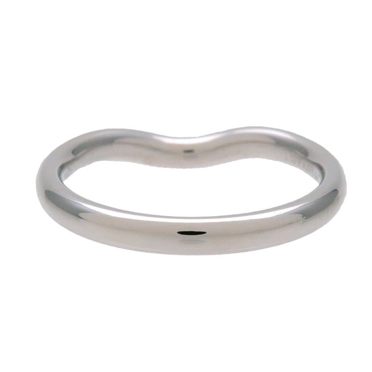 Tiffany & Co. Elsa Peretti Curved Wedding Band Platinum With Diamonds Silver Platinum Ring Jewelry (Pre-Owned)