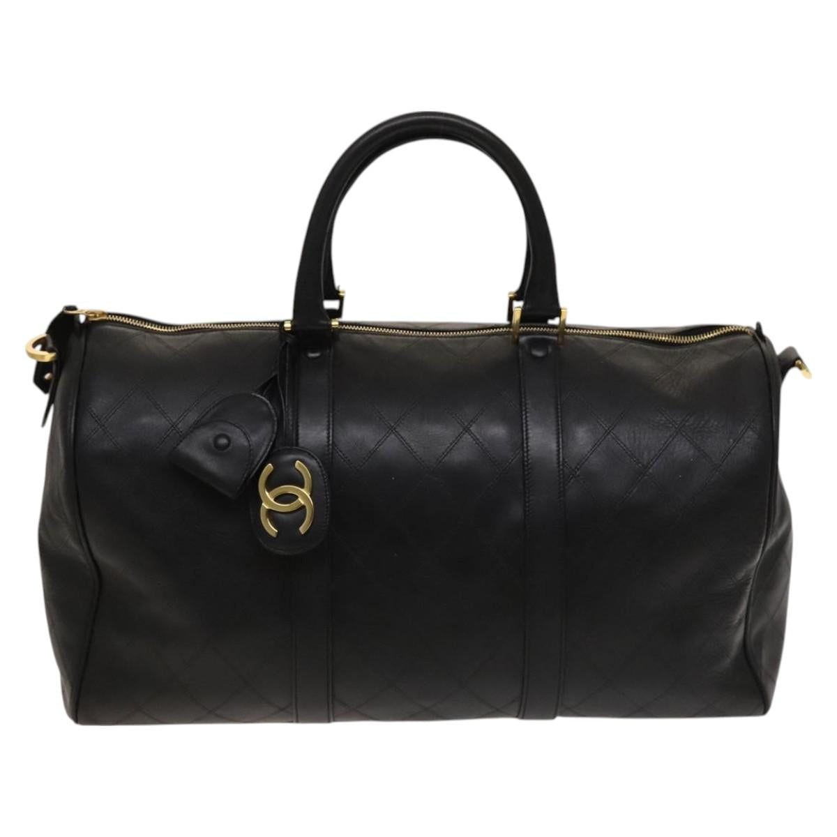 Chanel Black Leather Travel Bag (Pre-Owned)