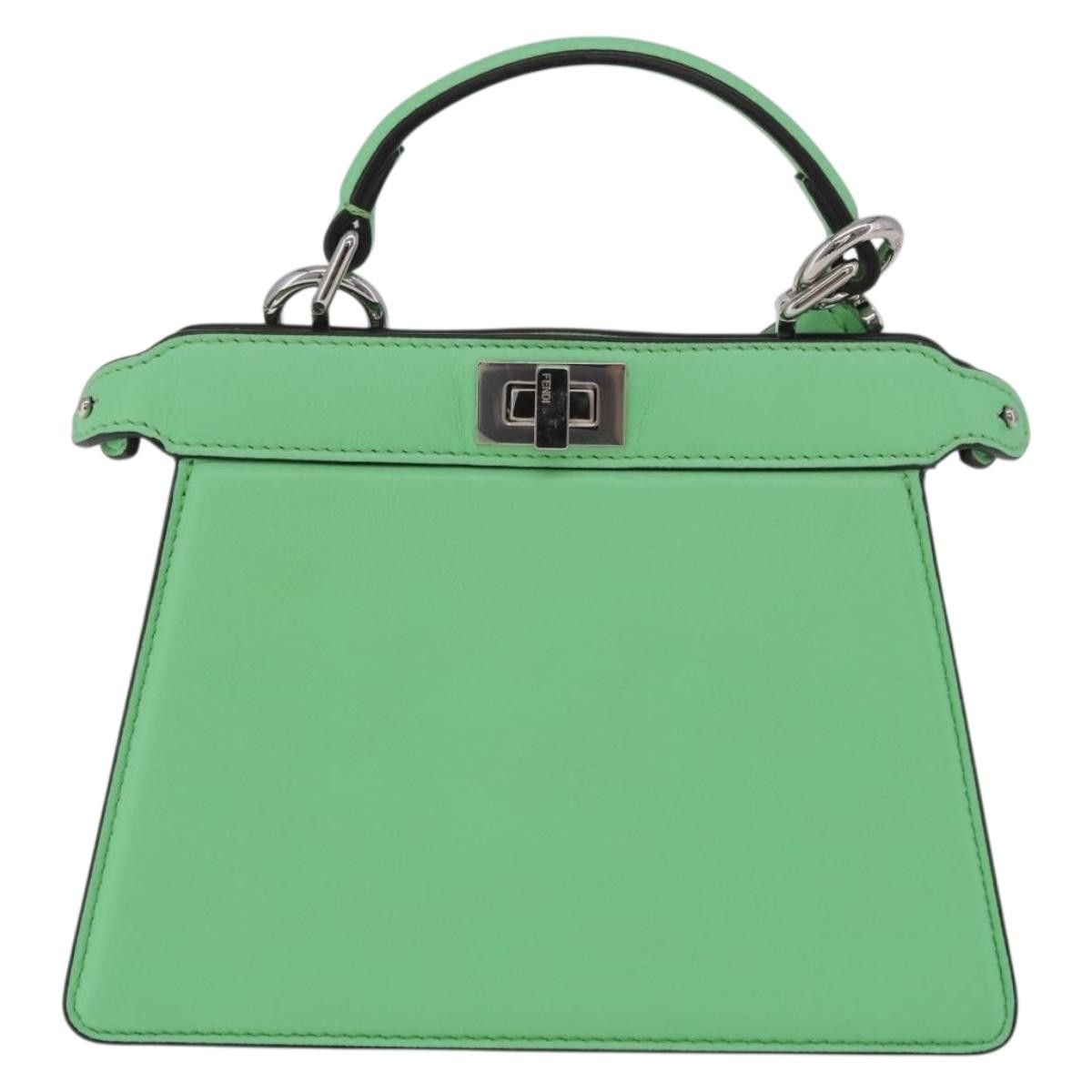Fendi Peekaboo Iseeu Leather Green Leather Handbag (Pre-Owned)