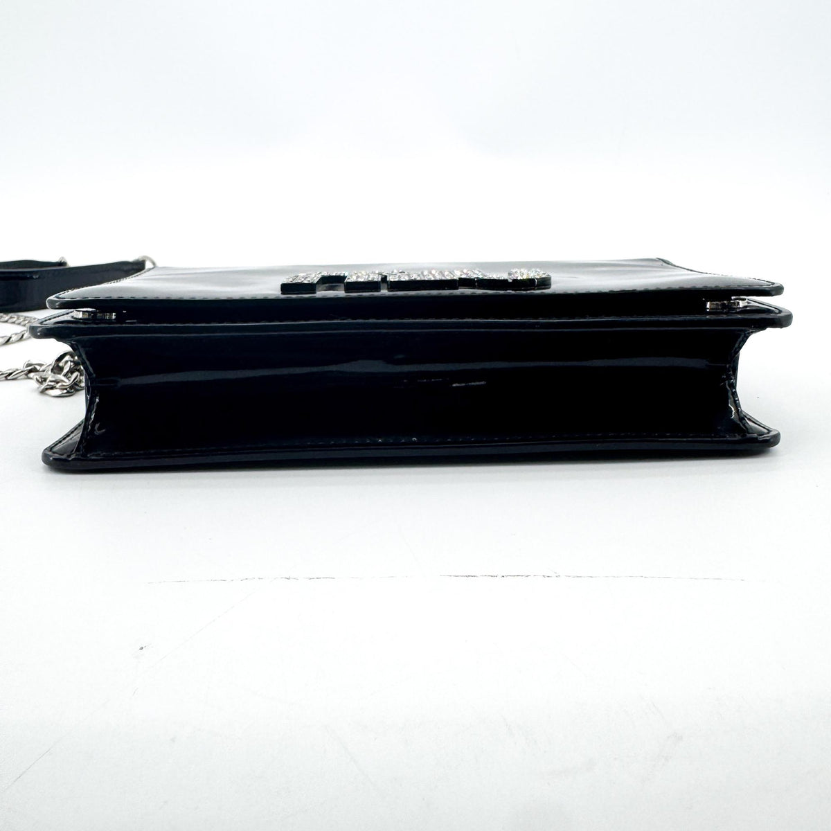 Miu Miu My Logo Chain Patent Black Patent_Leather Crossbody Bag Bag (Pre-Owned)
