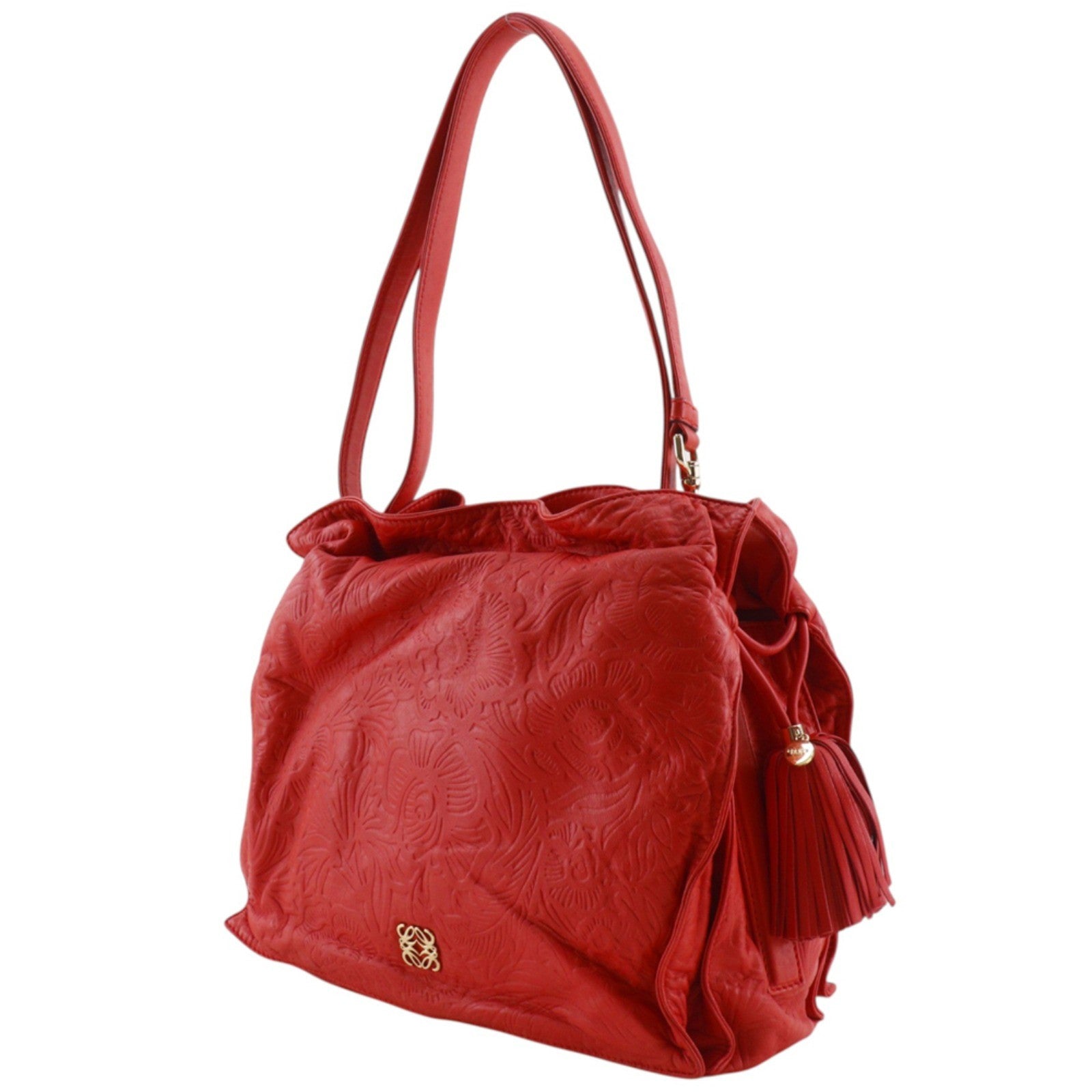 Loewe Flamenco Leather Red Leather Shoulder Bag Bag (Pre-Owned)