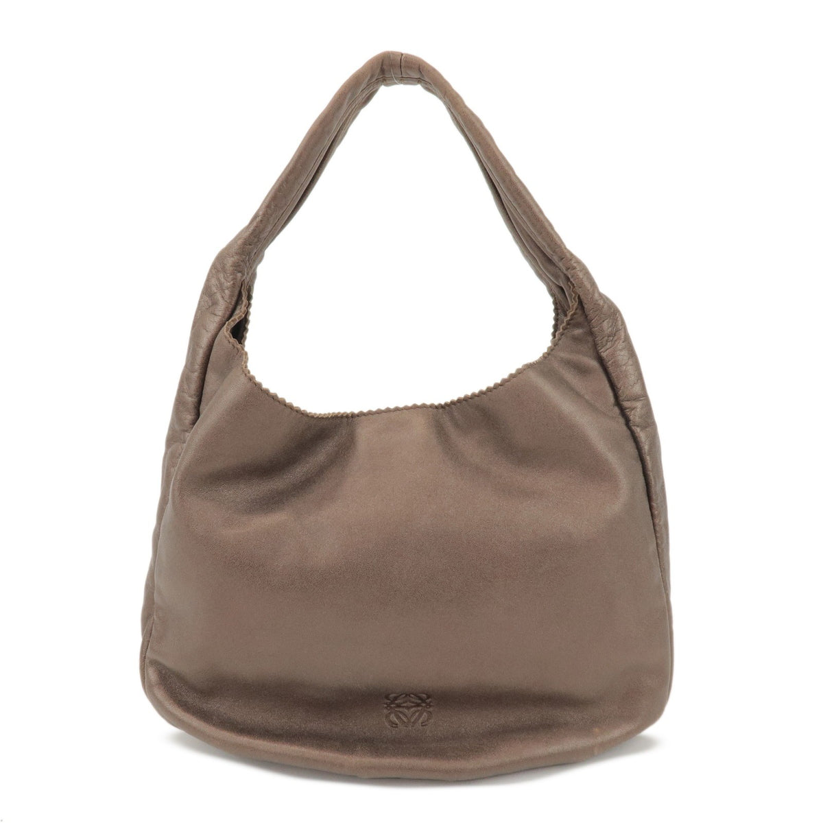 Loewe Anagram Leather Brown Leather Tote Bag Bag (Pre-Owned)