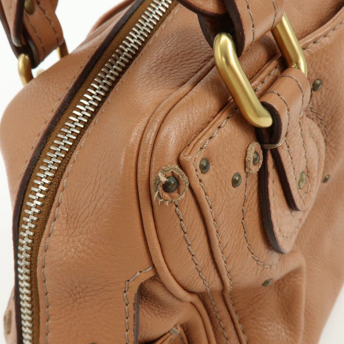 Chloe Paddington Leather Brown Leather Tote Bag Bag (Pre-Owned)