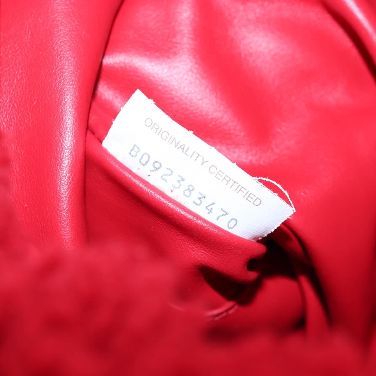 Bottega Veneta The Fringe Leather Red Wool Clutche & Pouche Bag (Pre-Owned)