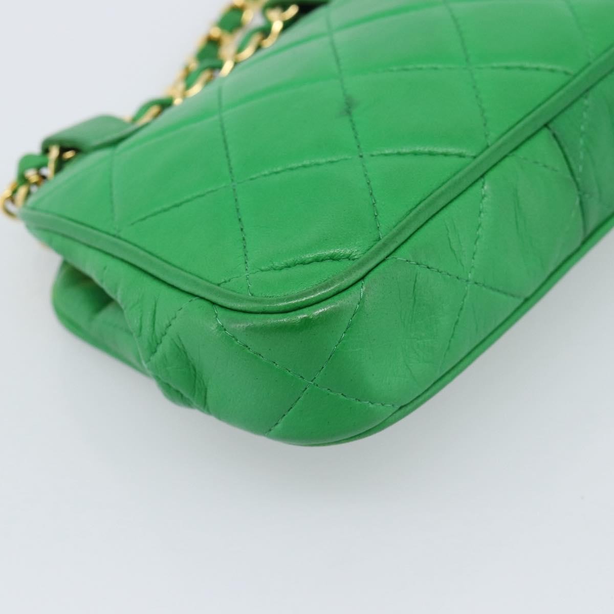 Chanel Coco Mark Quilted Lambskin Green Leather Shoulder Bag Bag (Pre-Owned)
