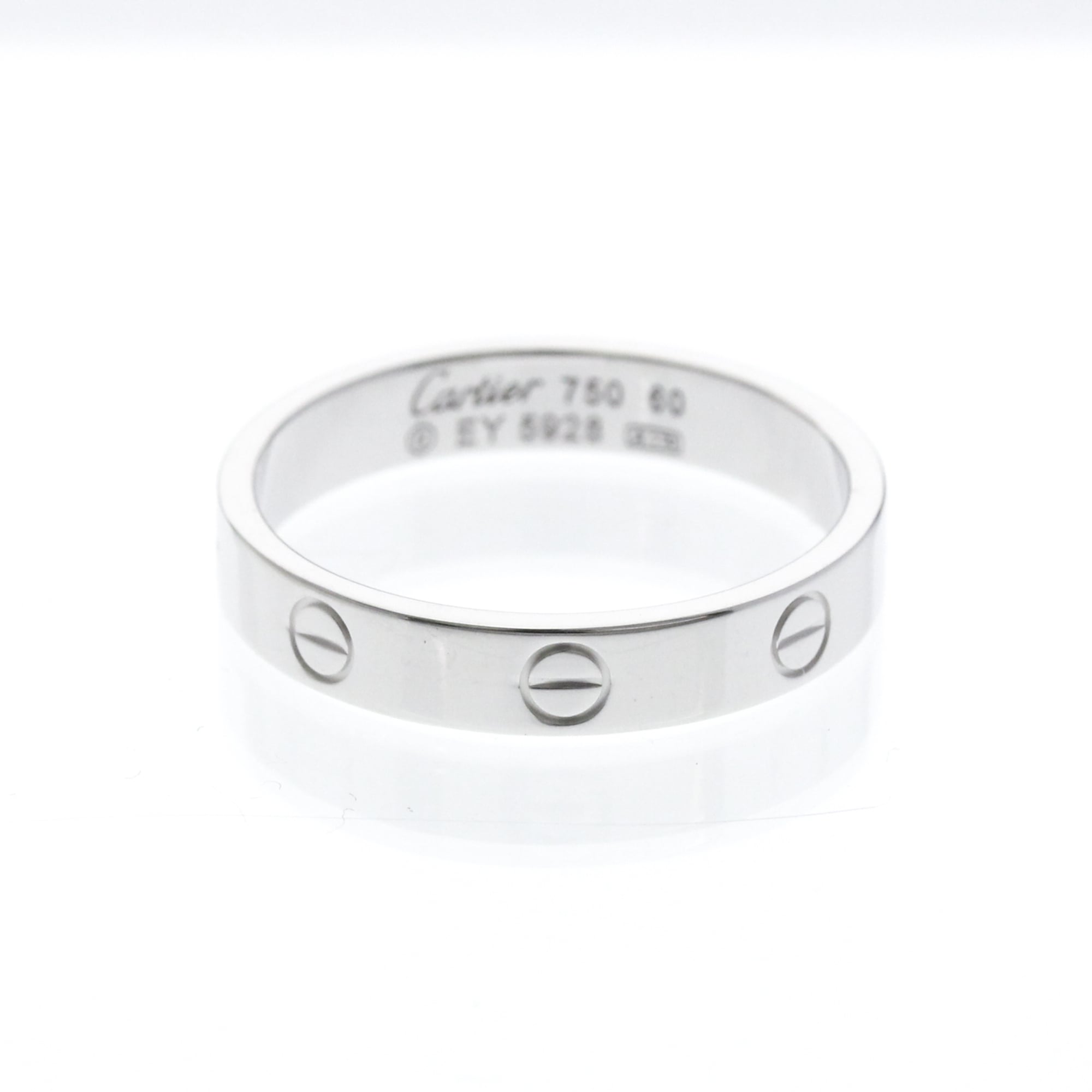 Cartier Love Wedding Band 18K White Gold Silver White_Gold Ring Jewelry (Pre-Owned)