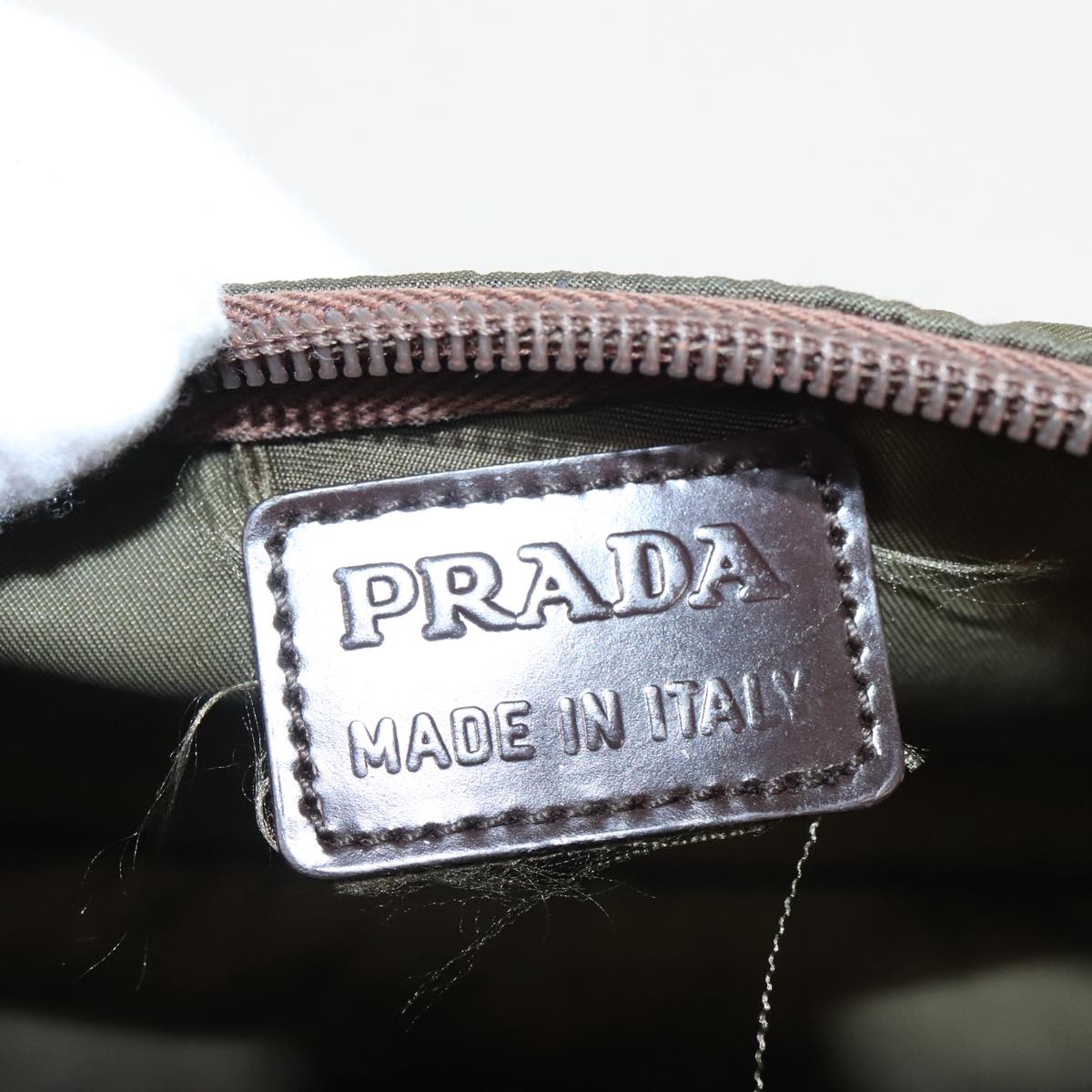 Prada Tessuto Khaki Synthetic Wallet Bag (Pre-Owned)