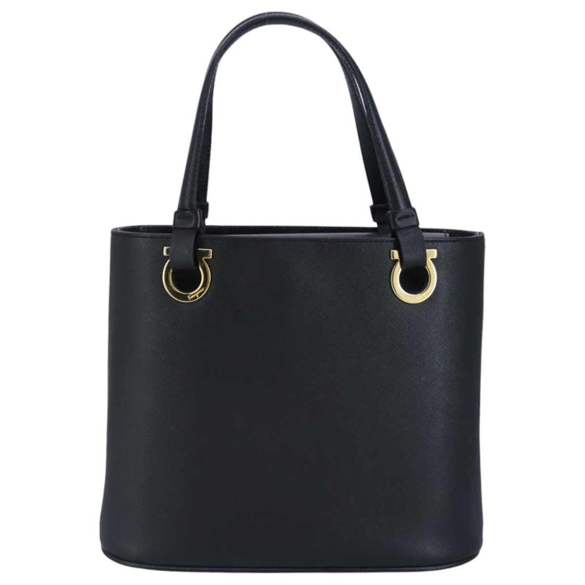 Salvatore Ferragamo Gancini Black Leather Handbag (Pre-Owned)