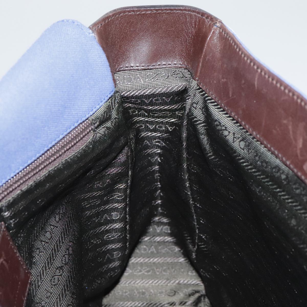 Prada Blue Canvas Shoulder Bag (Pre-Owned)