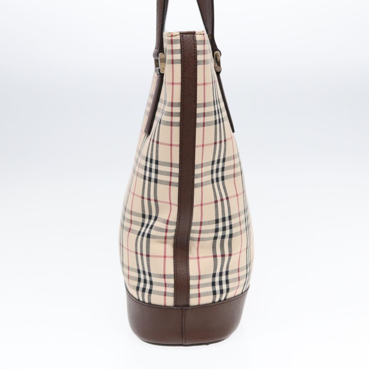 Burberry Nova Check Brown Canvas Tote Bag (Pre-Owned)