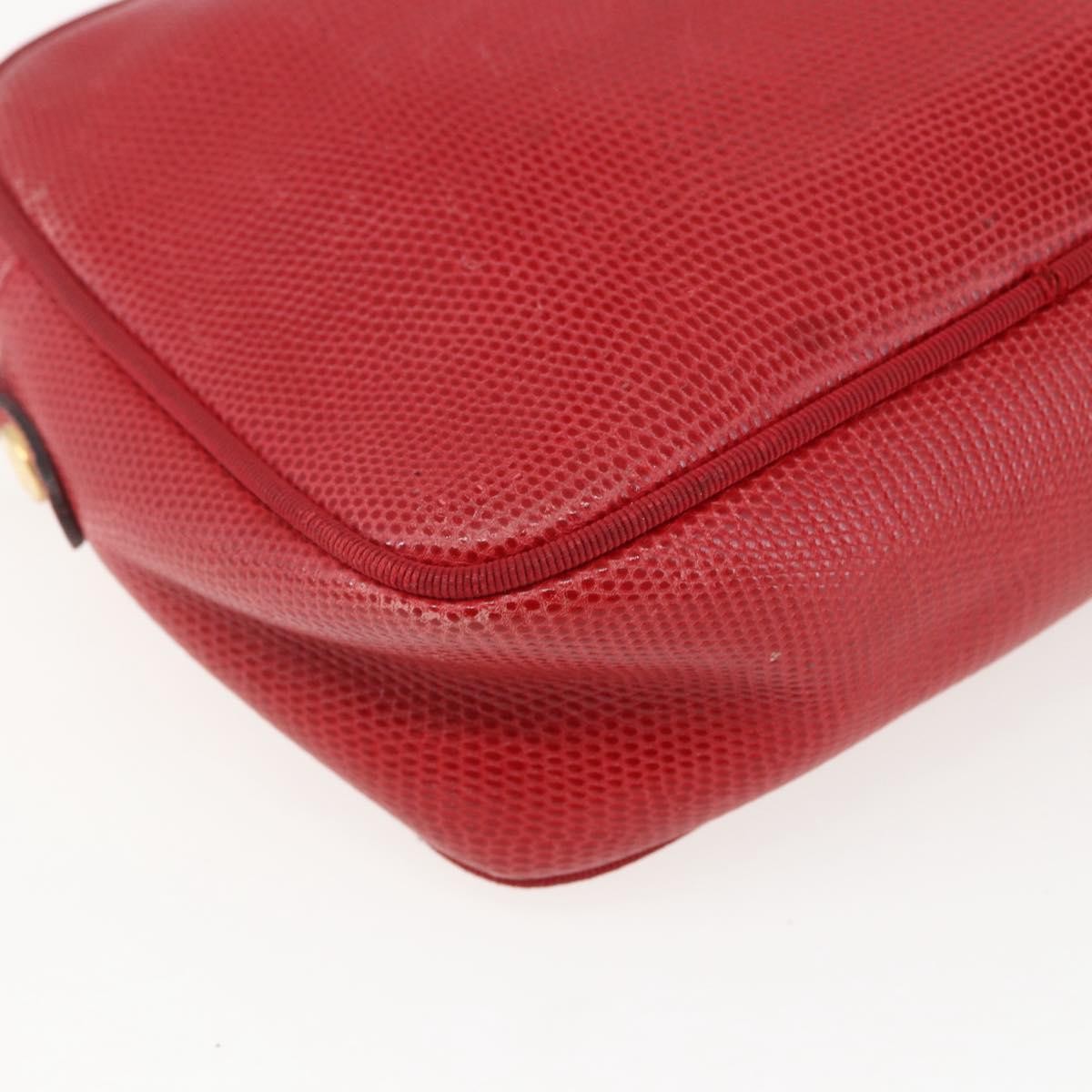 Salvatore Ferragamo Vara Bow Camera Leather Red Leather Shoulder Bag Bag (Pre-Owned)