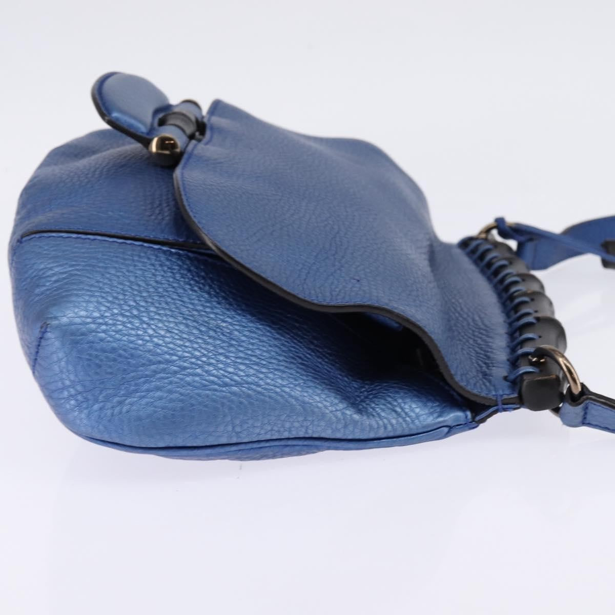 Gucci Nouveau Fringe Leather Blue Leather Shoulder Bag Bag (Pre-Owned)