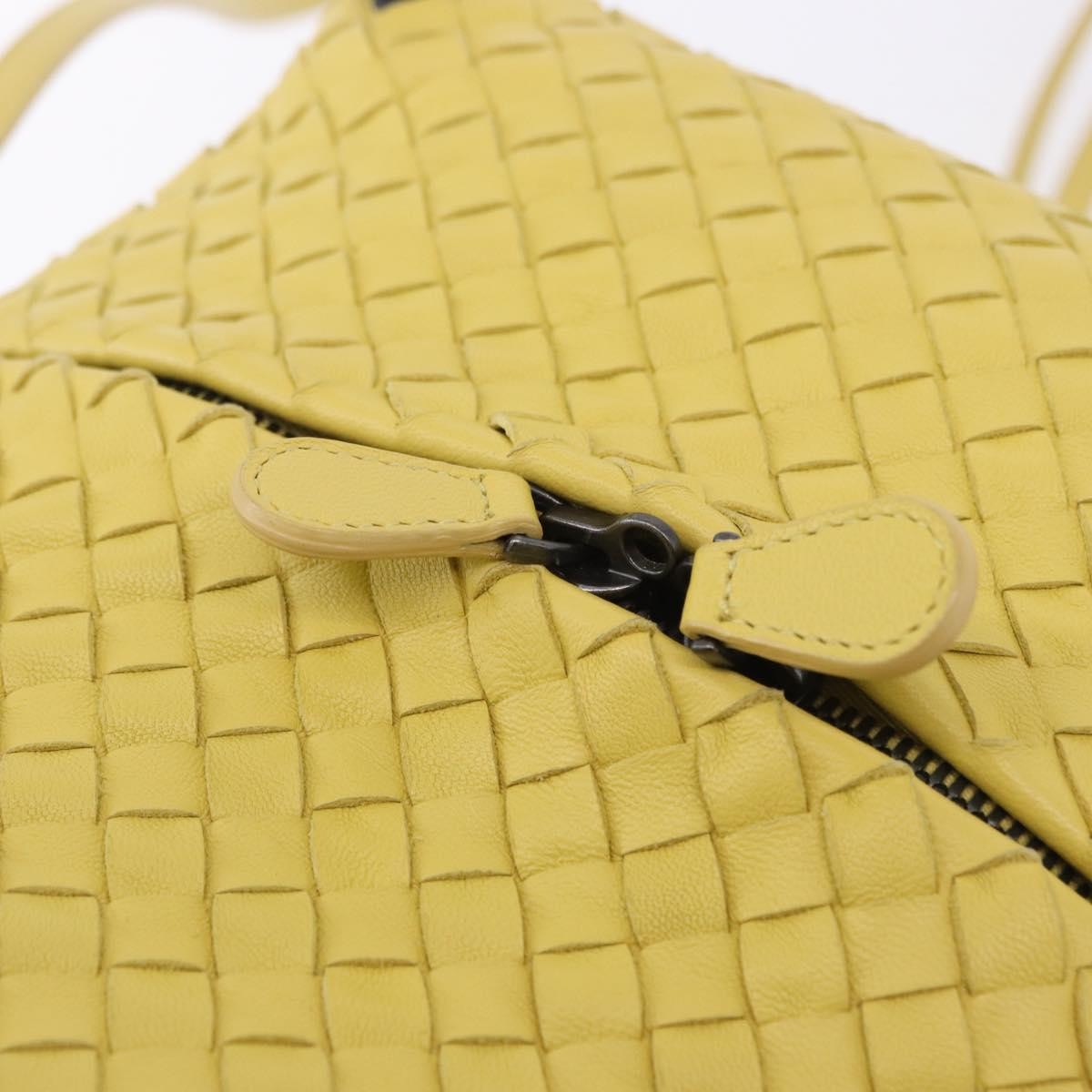 Bottega Veneta Zip Cube Messenger Intrecciato Nappa Yellow Leather Shoulder Bag Bag (Pre-Owned)