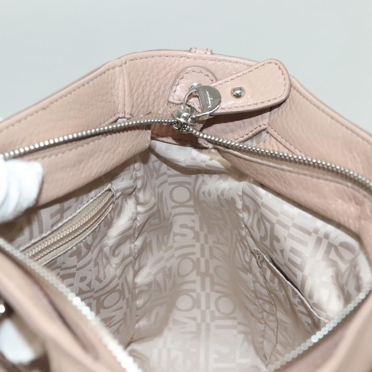 Salvatore Ferragamo Gancini Leather Pink Leather Handbag (Pre-Owned)