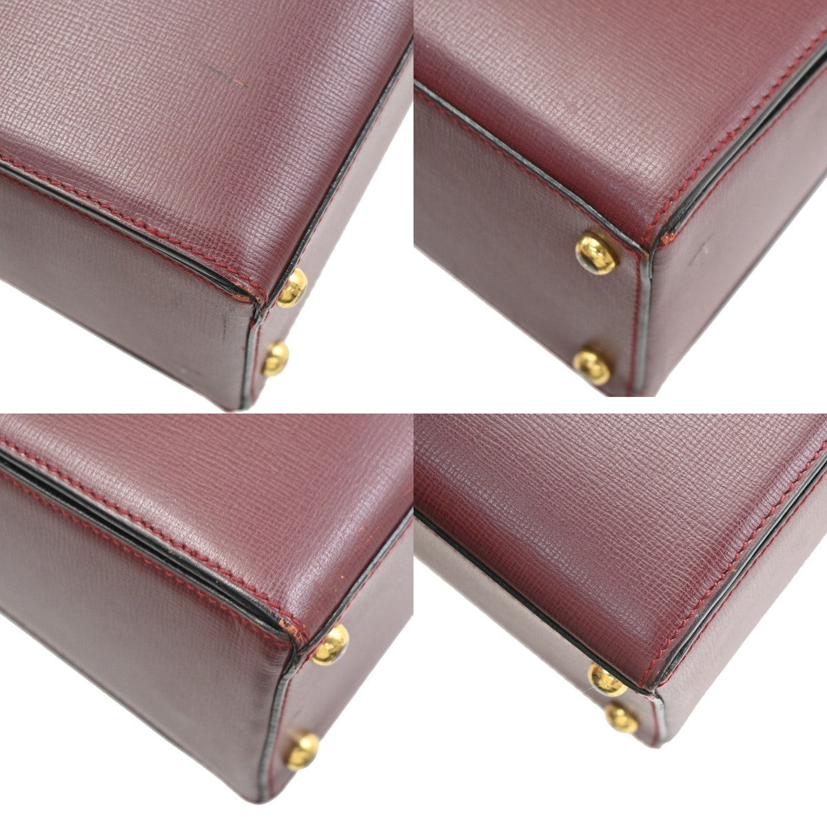 Cartier Must De Cartier Leather Burgundy Leather Handbag (Pre-Owned)