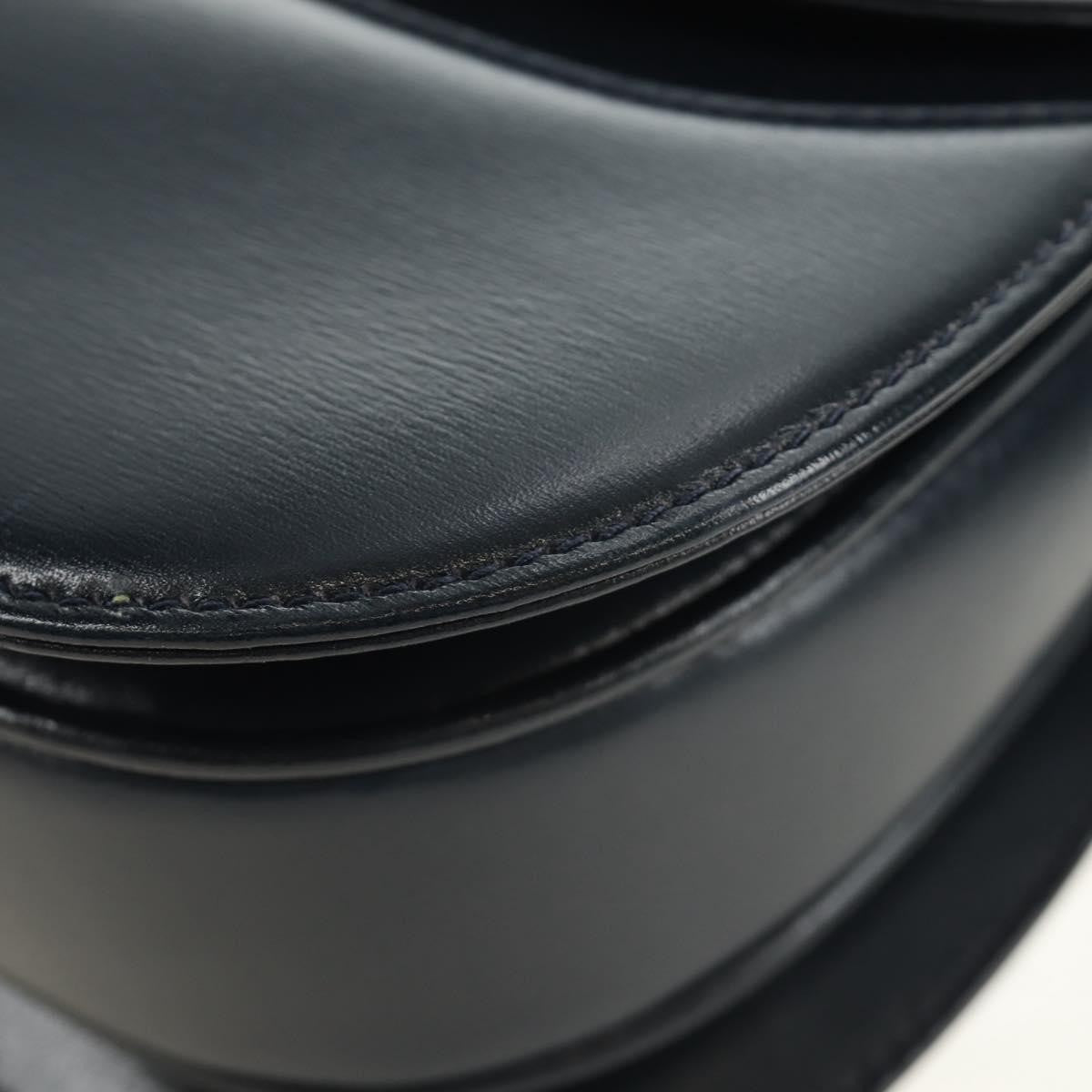 Gucci Chain Flap Leather Navy Leather Shoulder Bag Bag (Pre-Owned)