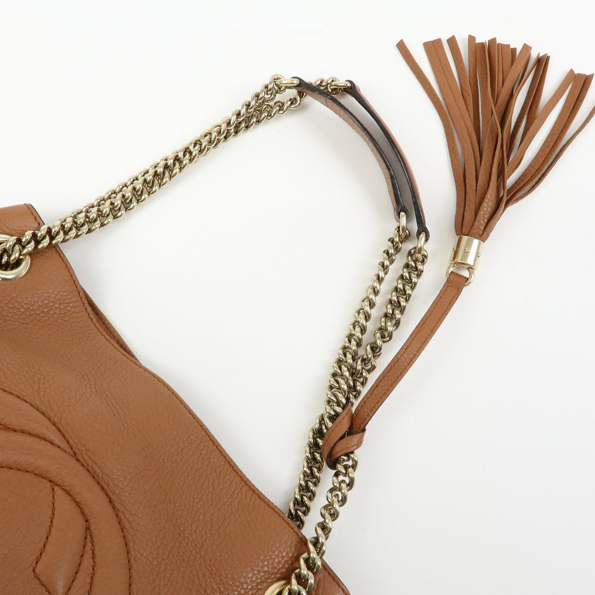 Gucci Soho Chain Strap Leather Brown Leather Shoulder Bag Bag (Pre-Owned)