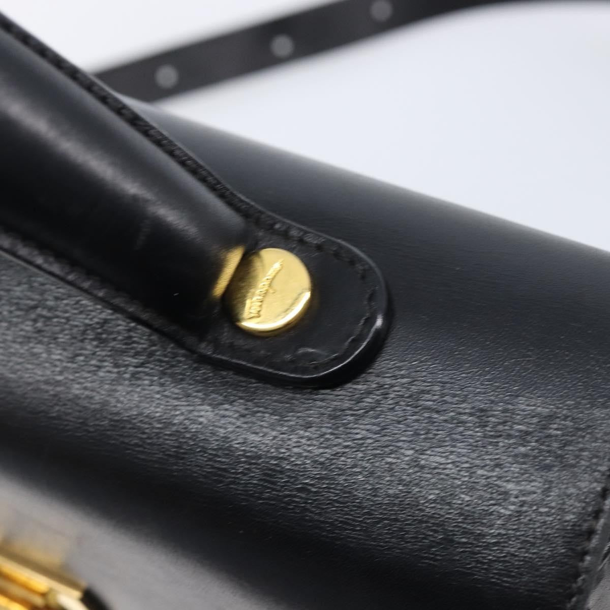 Salvatore Ferragamo Convertible Top Handle Leather Black Leather Handbag (Pre-Owned)
