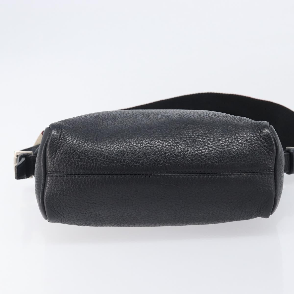 Burberry Shoulder Leather Black Leather Shoulder Bag Bag (Pre-Owned)