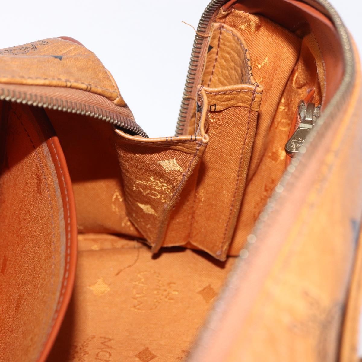 MCM Visetos Logogramme Leather Brown Leather Handbag (Pre-Owned)