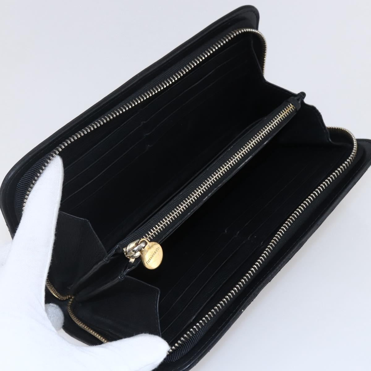 Tiffany & Co. Zip Around Leather Black Leather Wallets Accessory (Pre-Owned)